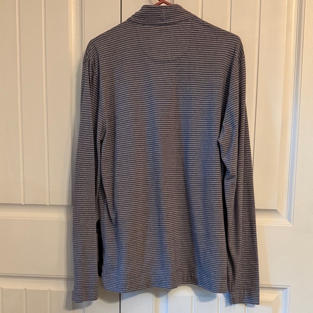 johnnie-O Men's Blue/Gray Med
"Hangin Out" Harvell Quarter-Zip Striped Pullover - Picture 9 of 12